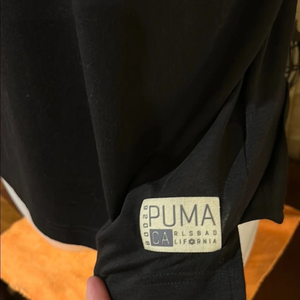Puma Black and Pink Polo Shirt Casual Golf Style. Size Medium